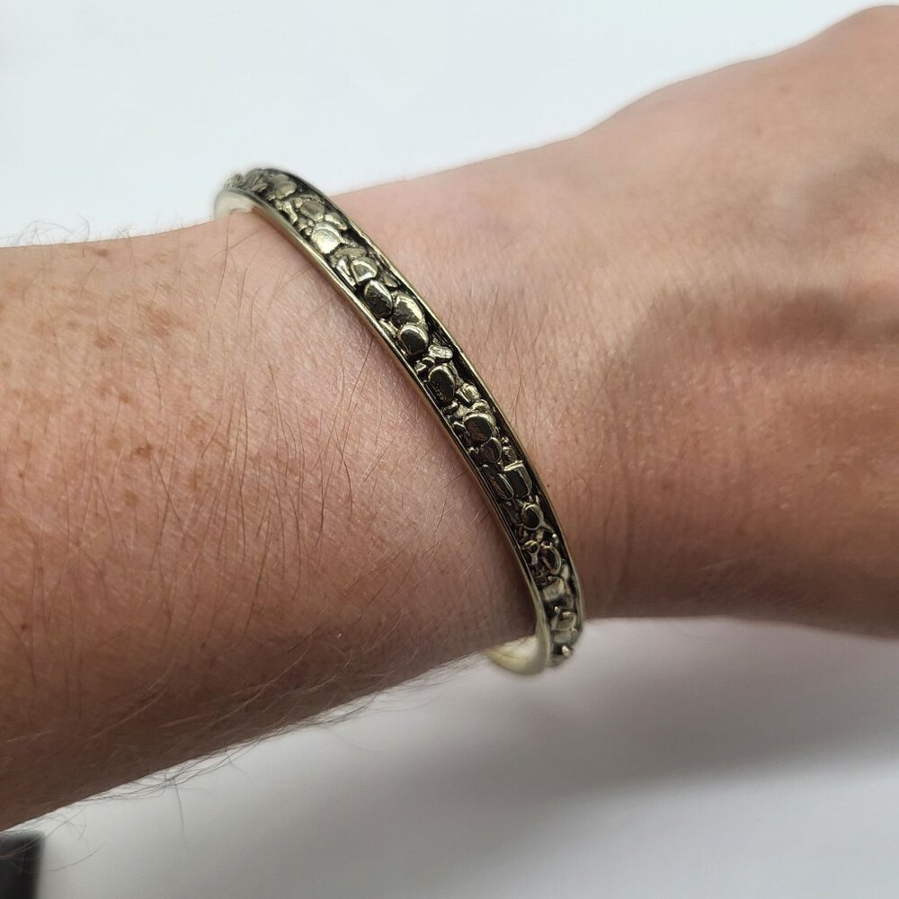 Belle Noel by Kim Kardashian Nugget Gold Tone Bangle Bracelet